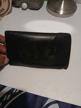 Unbranded Buffalo Checkbook Cover Wallet Black Leather